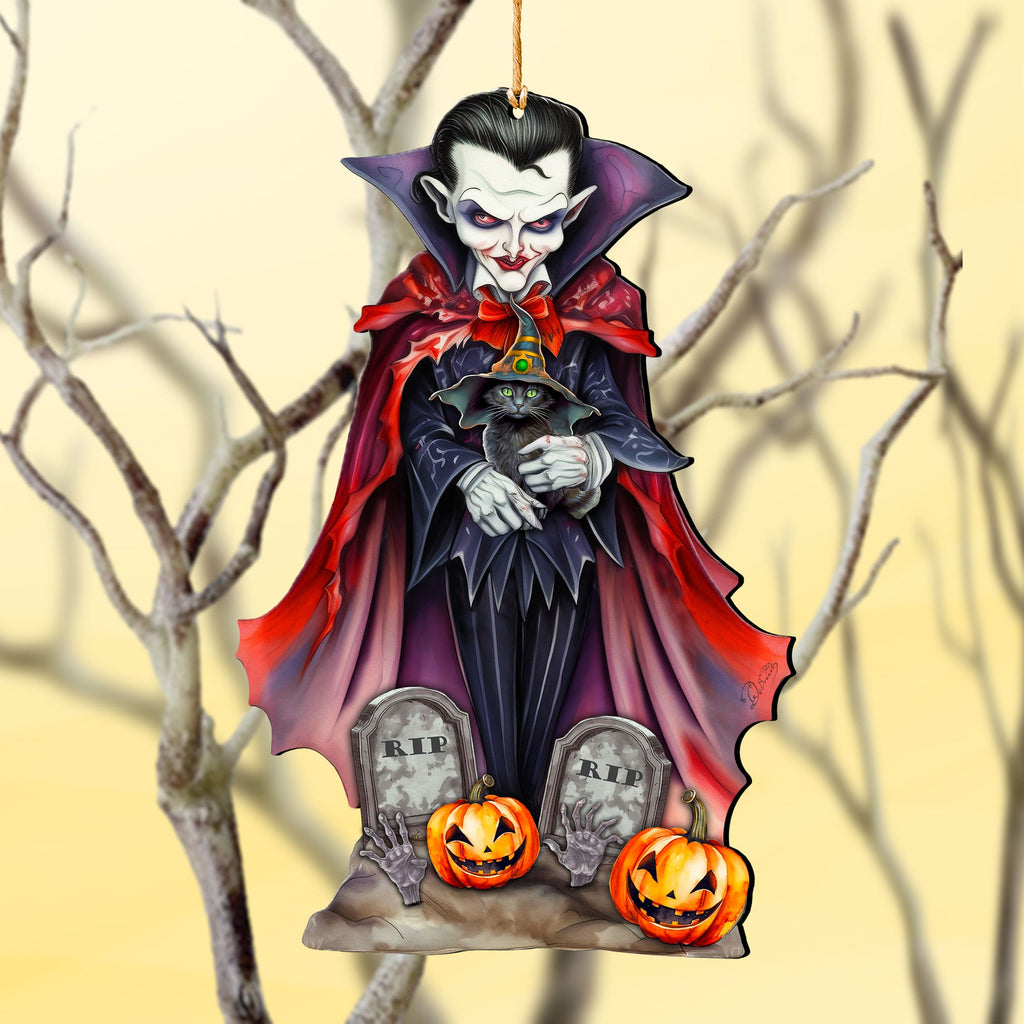 Dracula Wooden Ornaments by G. Debrekht - Halloween Decor - 8652822
