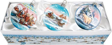 Arctic Glass Ornament Set of 3 by G. DeBrekht - Wildlife Holiday Decor - 73420-B3