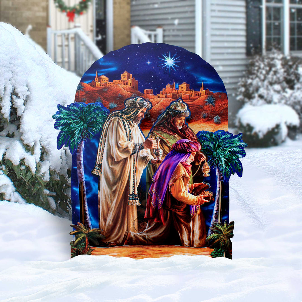Three Kings Gifts Life Size Outdoor Nativity Scene 65
