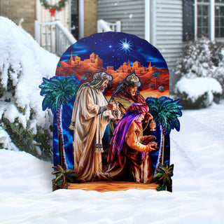 Three Kings Gifts Life Size Outdoor Nativity Scene 65