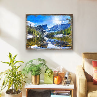 Forest Mountains Art Wooden Wall Art by Nature Wonders - Nature Wildlife Decor - 95237B