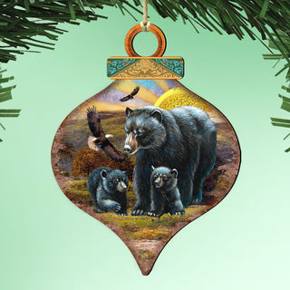 Rising Sun Bears Wooden Ornaments - Tree Ornament by G. DeBrekht - Wildlife Holiday Decor - 8015214