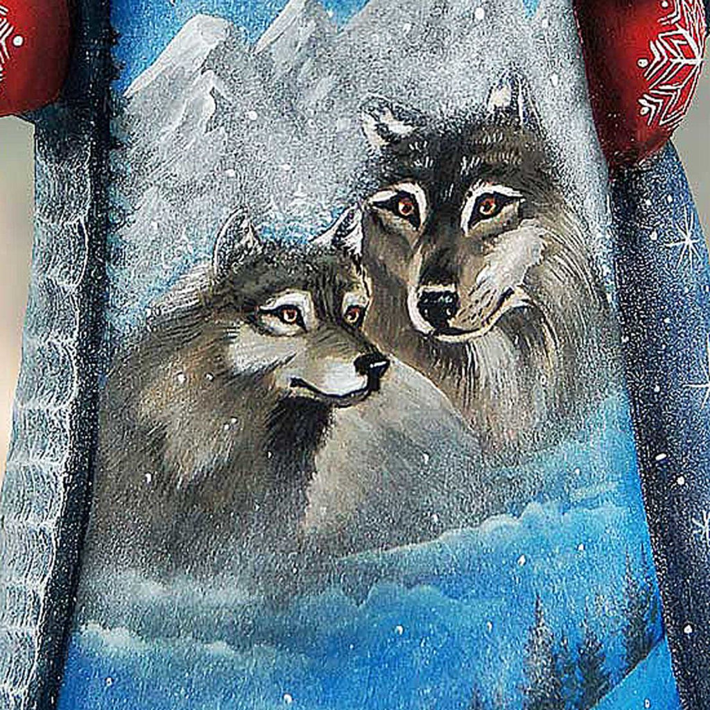 Adoration Santa and Nutcracker Hand-Painted WOODCARVED Figurine by G. DeBrekht - Wildlife Holiday Decor - 8214453