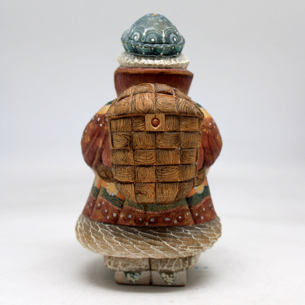 One-of-a-Kind Santa on Ski WOODCARVED Figurine 55x35x3 by GDeBrekht - Unique Handcrafted and Handpainted Collectible