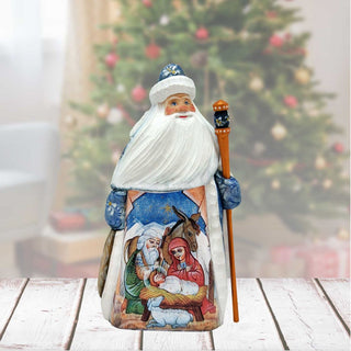 Blessed Birth Santa Hand-Painted WOODCARVED Masterpiece by G. DeBrekht - Nativity Holiday Decor - 213022