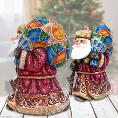Sunshine Santa with Bag Hand-Painted WOODCARVED Masterpiece by G. DeBrekht - Christmas Decor - 8210369 *** PRE-ORDER - Handmade Just for You! ***