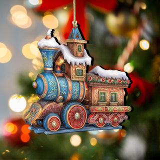 Christmas Train Wooden Ornaments by G. Debrekht - Christmas Decor - 8100198-1