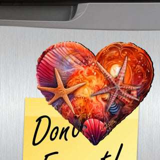 Ocean Treasures Decorative Eco Wood Magnets Set of 6 by G. Debrekht - Coastal Decor - 8090063G-S6