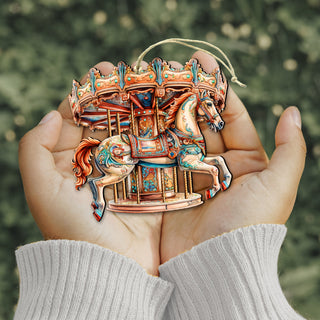 Carousel Horse Wooden Ornaments by G. Debrekht Christmas Decor - 8611027