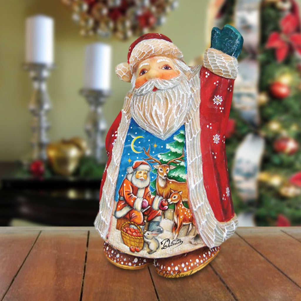Deer Friend Santa Handcrafted Christmas Figurine - G. DeBrekht - Christmas Santa Snowman Decor - 5165124