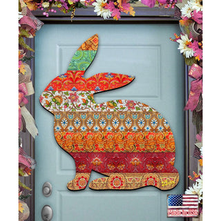 Easter Quilted Bunny Easter Door Decor by G. DeBrekht - Easter Spring Decor - 8198134H