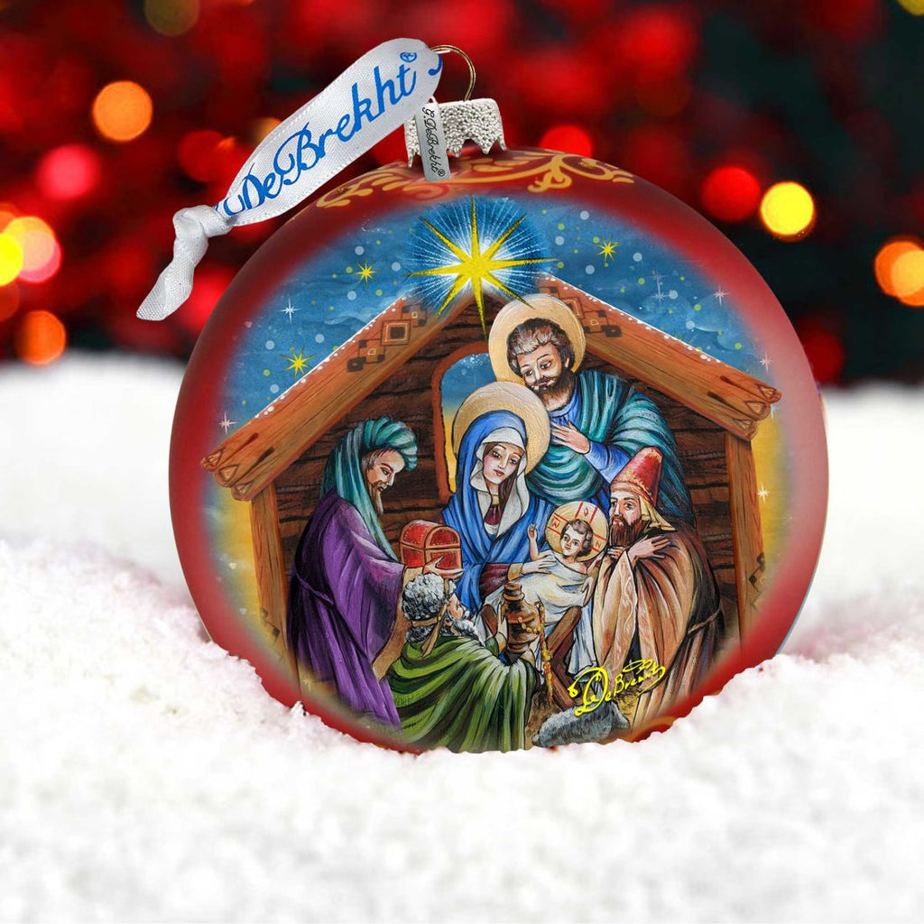 The Gift of the Three Kings Glass Ornament Limited Edition by G. DeBrekht - Nativity Holiday Decor - 73905