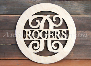 Personalized Family Sign Personalized Gift Family Name Initial WOODEN MONOGRAM Unpainted - Home Decor - Wedding Decor - Door Hanger