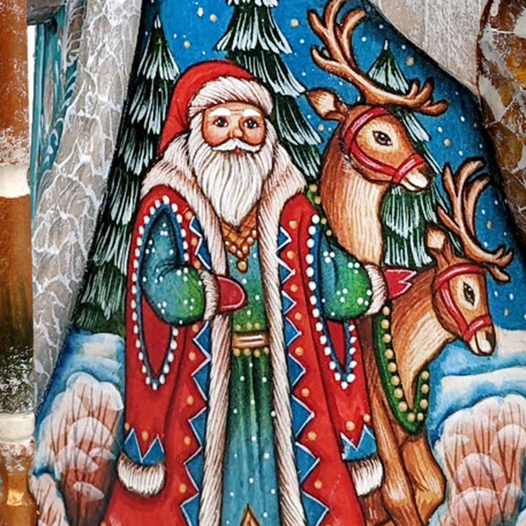 Dasher and Dancer Santa Hand-Painted WOODCARVED Masterpiece by G. DeBrekht - Christmas Decor - 821816 *** PRE-ORDER - Handmade Just for You! ***
