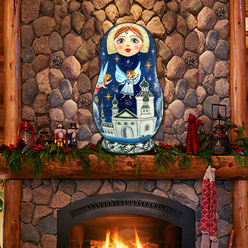 Flying Angels Nesting Doll Door Decor by G. DeBrekht - Christmas Decor - 8115941H