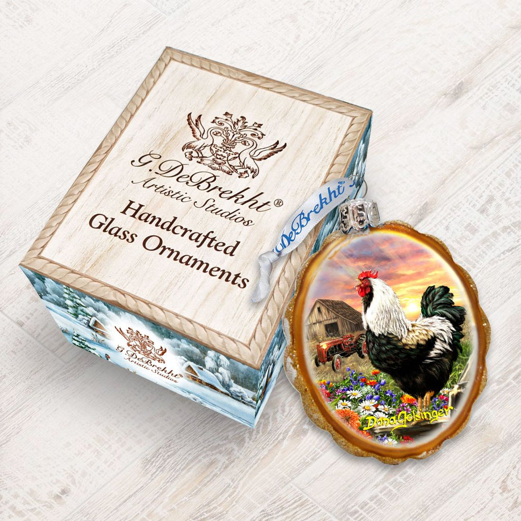 Sunrise on the Farm Mercury Glass Ornament by D. Gelsinger - Christmas Decor - 778114-DG