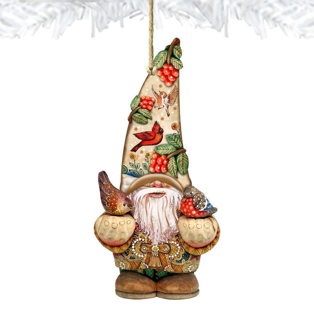 Fall Gnome Dwarf Wooden Ornaments by G. DeBrekht - Thanksgiving Halloween Decor - 8611013