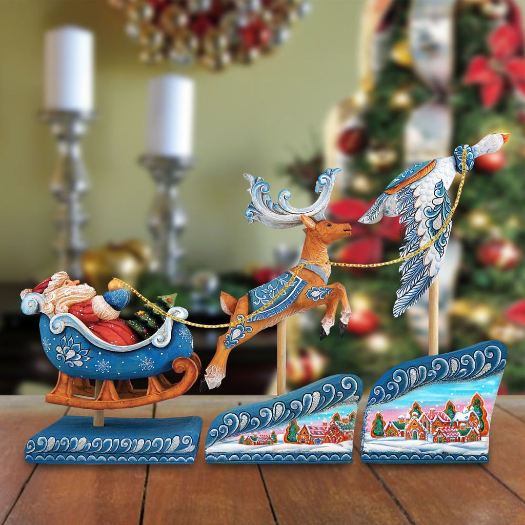 Christmas Arrival Set of 3, Christmas Handpainted G.DeBrekht 52902-B3