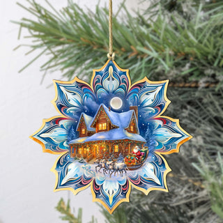 Brown Horse Snowflake Large Wooden Ornament by G. Debrekht - Nature Wildlife Decor - 8688432M