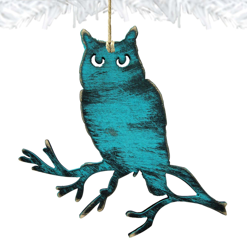 Owl Wooden Rustic Ornaments Set of 3 8198218