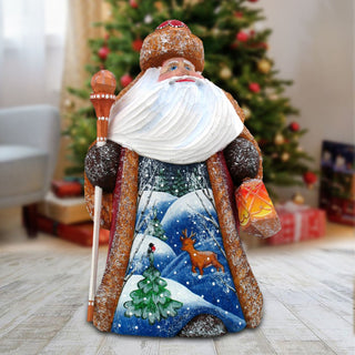 Quiet Yuletide Night Hand-Painted WOODCARVED Masterpiece by G. DeBrekht - Wildlife Holiday Decor - 8214831