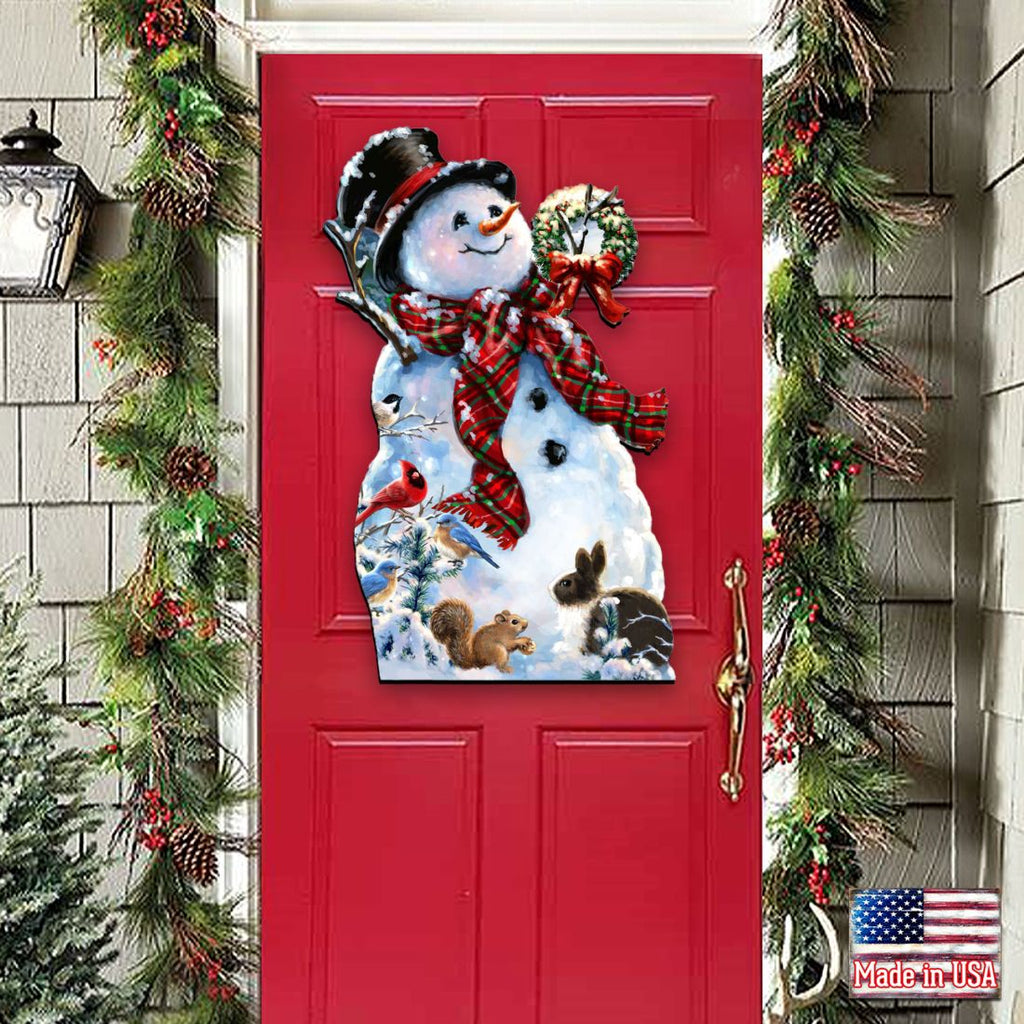 An Old Fashioned Christmas Door Decor by D. Gelsinger - Christmas Santa Snowman Decor - 8461024H-1563