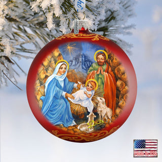 The Lamb of God Glass Ornament Limited Edition by G. DeBrekht - Nativity Holiday Decor - 73902