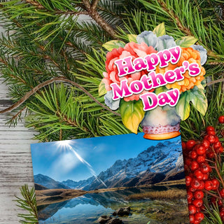 Happy Mother's Day Clip-On Eco Wood Decorative Ornaments Set of 6 by G. Debrekht - Love Family Decor - 8090059C-S6