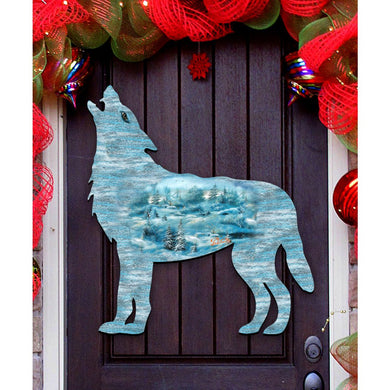Wolf Vintage Wildlife Door Decor - G. DeBrekht - Wildlife Holiday Decor - 8198227H