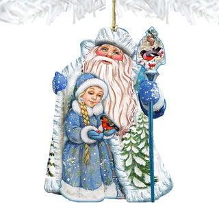 Classic Christmas Wooden Ornaments by G. DeBrekht - Christmas Santa Snowman Decor - 8111410