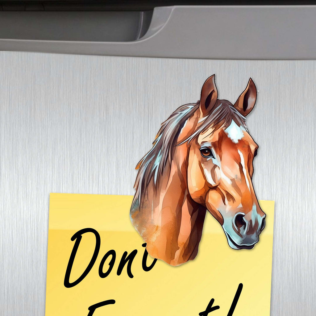 Horses Decorative Eco Wood Magnets Set of 6 by G. Debrekht - Wildlife Decor - 8090039G-S6