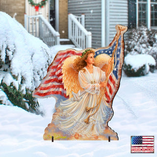 American Christmas Decor by D Gelsinger - Freedom Angel Holiday Outdoor Decor - 8461021F-0107