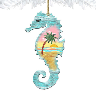 Seahorse Wooden Ornaments by G. DeBrekht - Coastal Holiday Decor - 8198517