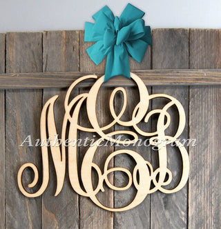 10-36 Unpainted Wooden Personalized Monogram Wall Letters - Personalized Monogram Wall Hanging for Wedding Decor Door Hanger Dorm Room or Rustic Home Decor