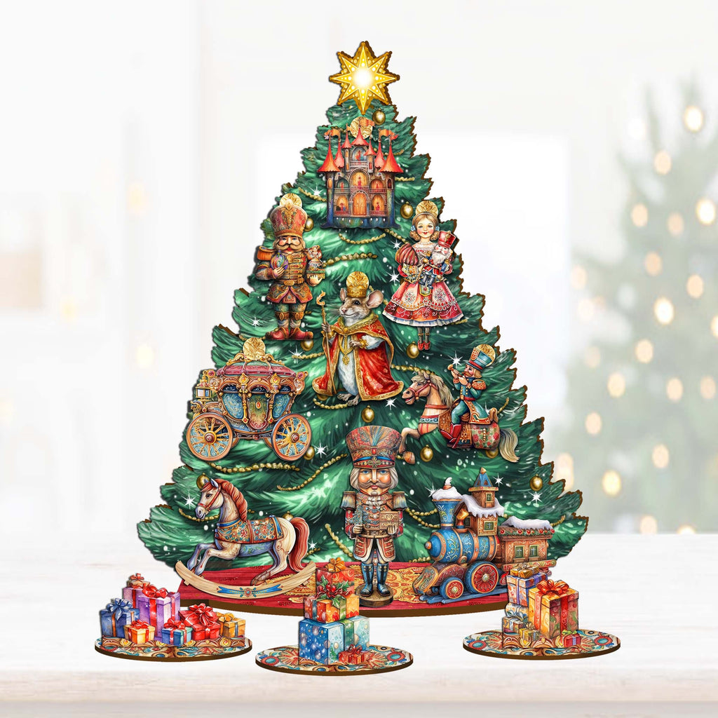 Nutcracker Christmas Tree Eco Wood Set by G.DeBrekht Christmas Decor - 8091501