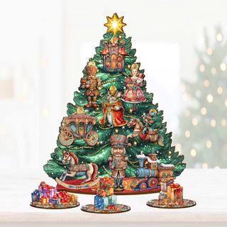 Nutcracker Christmas Tree Eco Wood Set by G.DeBrekht Christmas Decor - 8091501