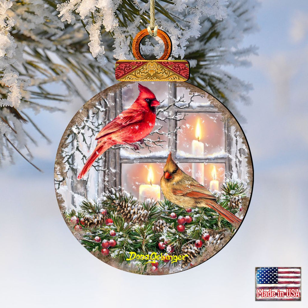 House Birds Christmas Wooden Ornaments by Gelsinger - Christmas Decor - 8121126DG