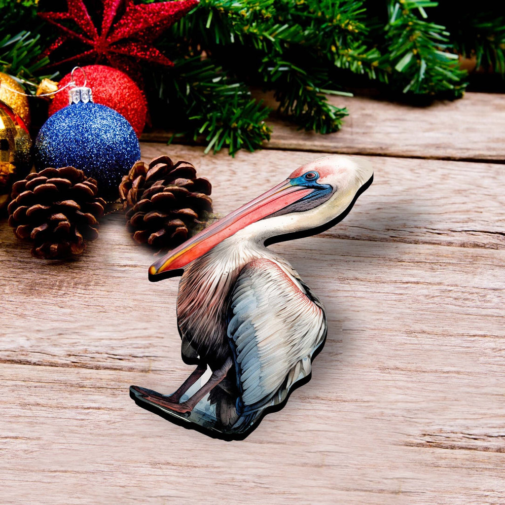 Pelicans Clip-On Eco Wood Decorative Ornaments Set of 3 by G. Debrekht - Christmas Decor - 8091014C-S3