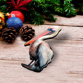 Pelicans Clip-On Eco Wood Decorative Ornaments Set of 3 by G. Debrekht - Christmas Decor - 8091014C-S3