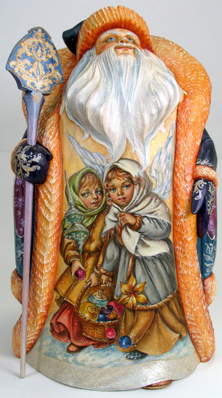 Protecting innocence Santa, Hand-Painted WOODCARVED Figurine L291811 by G.DeBrekht - SPECIAL ORDER *** PRE-ORDER - Handmade Just for You! ***