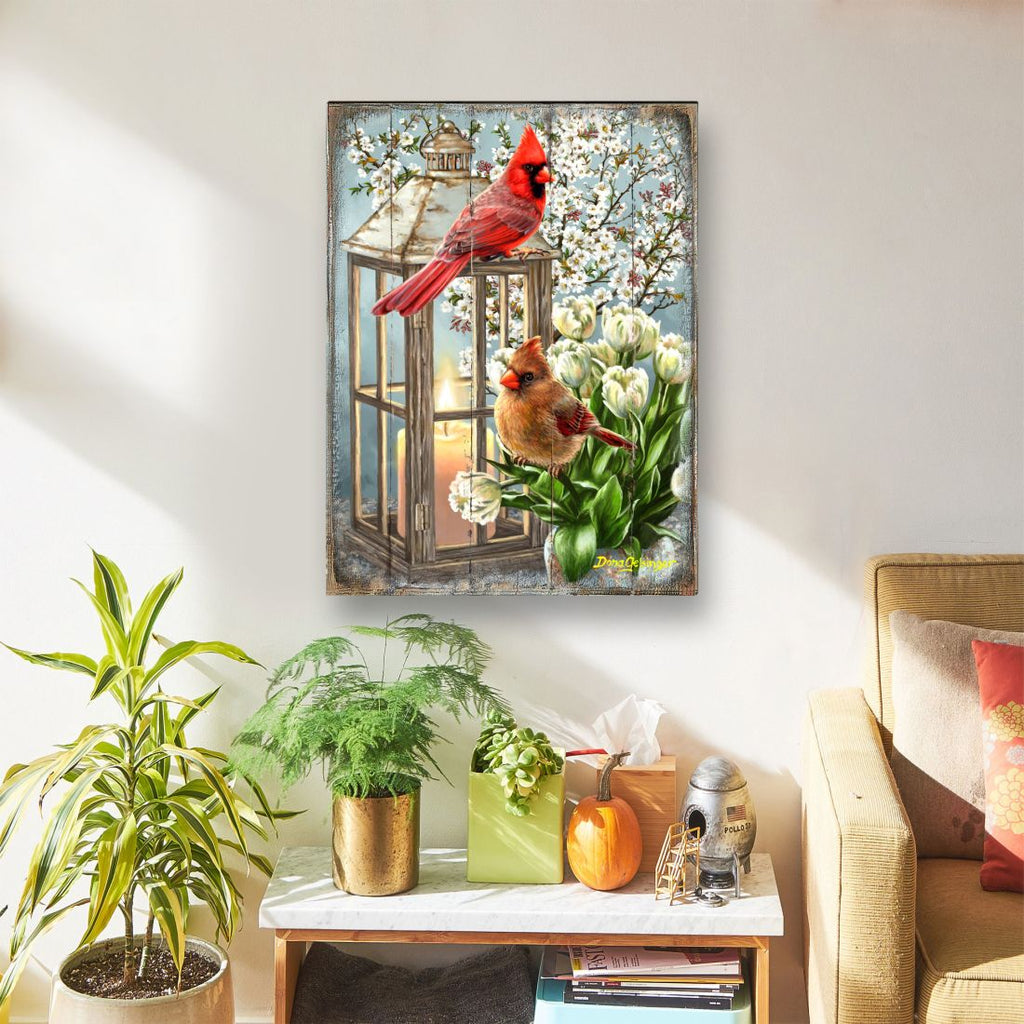 House Birds Wooden Wall Art by D. Gelsinger - Nature Wildlife Decor - 95670B-DG