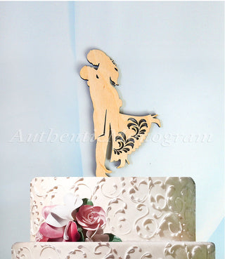 Wedding Cake Topper - Wedding Cake Topper - Mr. & Mrs. Silhouette Wooden Cake Decoration - Rustic Wedding Cake topper 94316