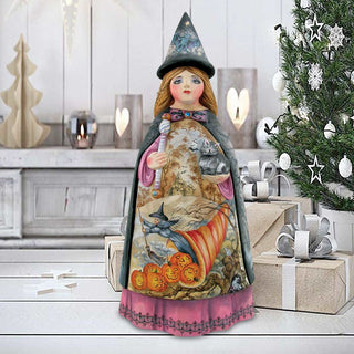 Haunt Witch Hand-Painted WOODCARVED Masterpiece by G. DeBrekht - Thanksgiving Halloween Decor - 241960 - SPECIAL ORDER *** PRE-ORDER - Handmade Just for You! ***