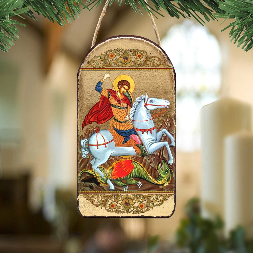 Saint George Religious Orthodox Sacred Icon Ornament - Inspirational Icon Decor - 87013