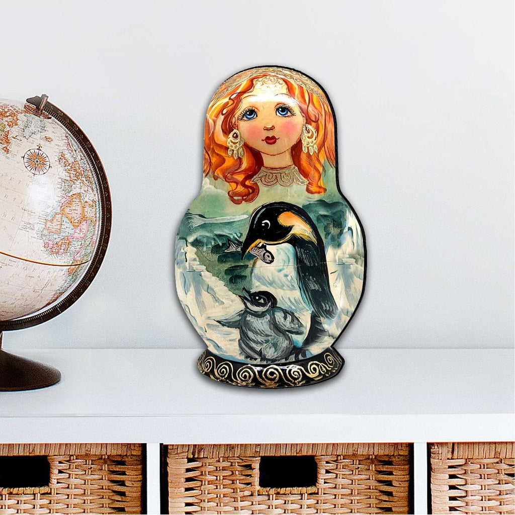 Penguin Matreshka Diminutive Wall Art by G. DeBrekht - Coastal Holiday Decor - 8113811M