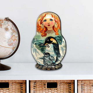 Penguin Matreshka Diminutive Wall Art by G. DeBrekht - Coastal Holiday Decor - 8113811M