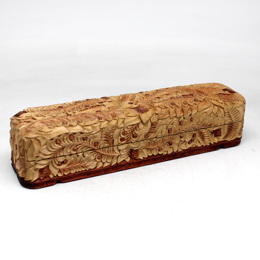 One-of-a-Kind Forest Treasure WOODCARVED Jewelry BOX 8x2x2 Inches Handcarved Unique Home Decoration Beautiful Gift Rare Found Collectible, Unique Hand Carved Gift