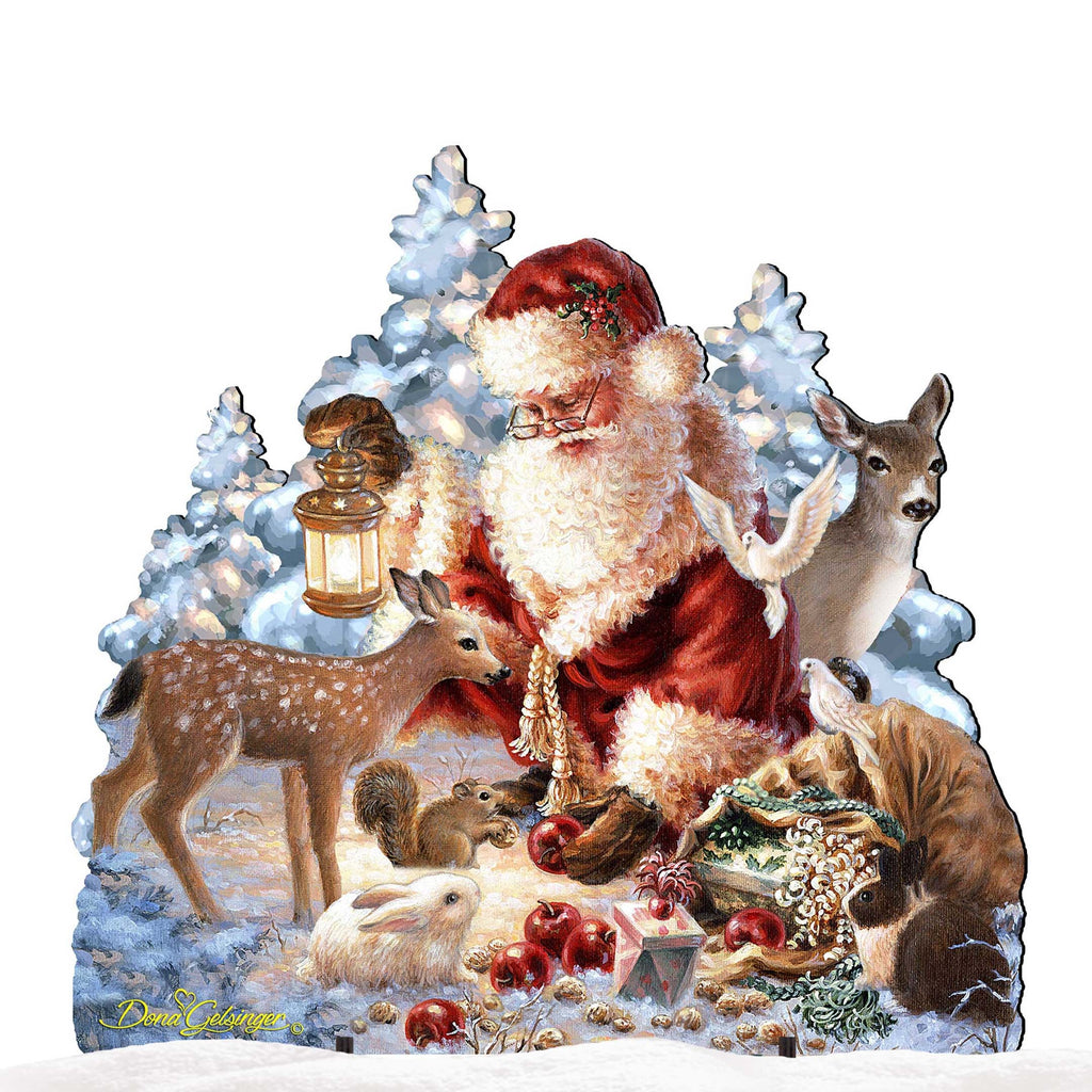 Abundance of Joy Christmas Outdoor Scene by D Gelsinger featuring Santa and Snowman - Christmas Decor 8461044F-0104