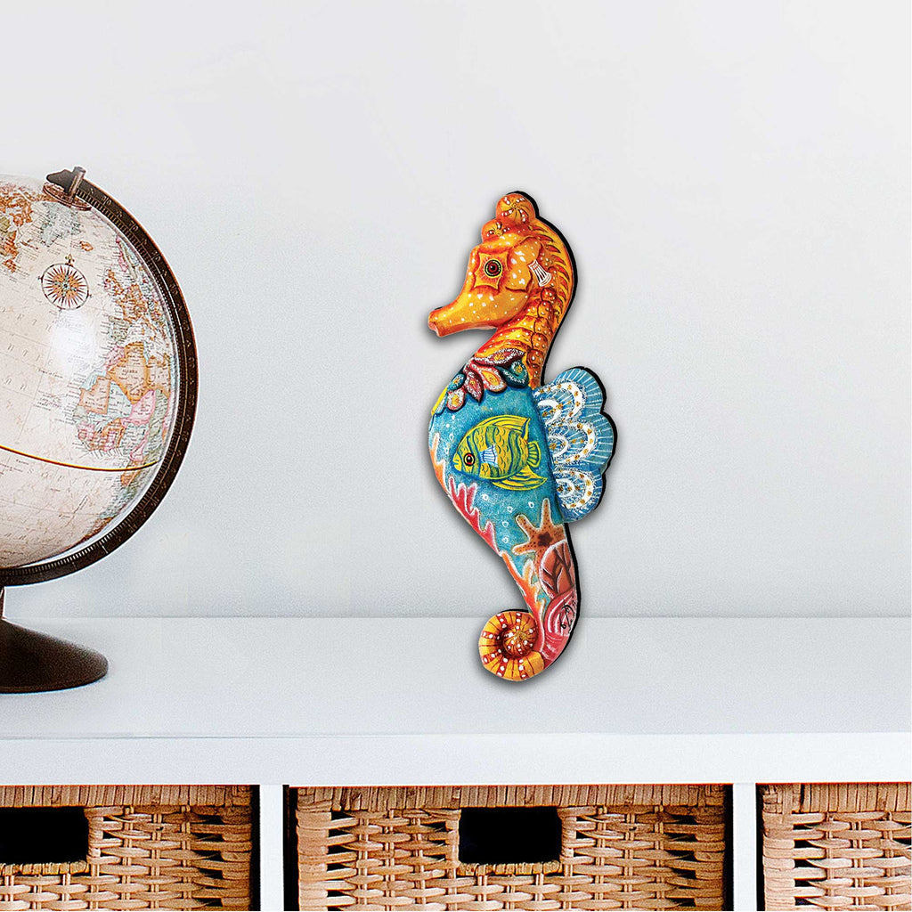 Seahorse Beach House Coastal Door Decor by G. DeBrekht - Coastal Holiday Decor - 8126111H