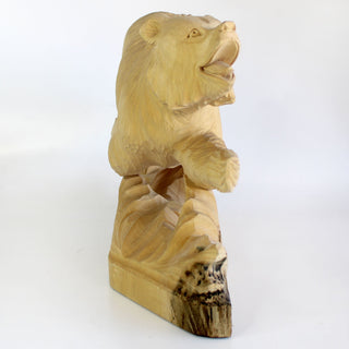 One-of-a-Kind Running Bear Wood Carved Figurine 10